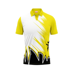 Polo Neck Printed Jersey Yellow NP0059
