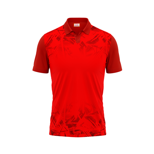 Polo Neck Printed Jersey Red NP0062
