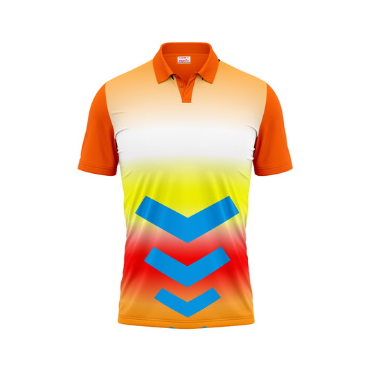 Polo Neck Printed Jersey Orange NP0075
