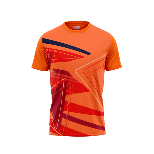 Round Neck Printed Jersey Orange NP0078
