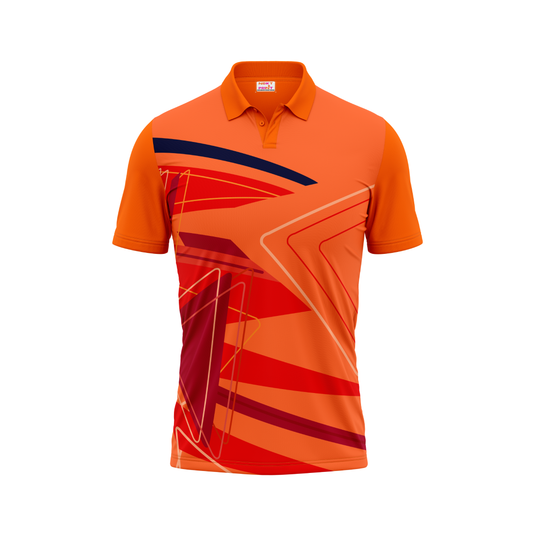 Polo Neck Printed Jersey Orange NP0078