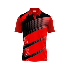 Polo Neck Printed Jersey Red NP0079