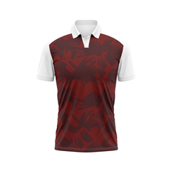 Polo Neck Printed Jersey White NP007