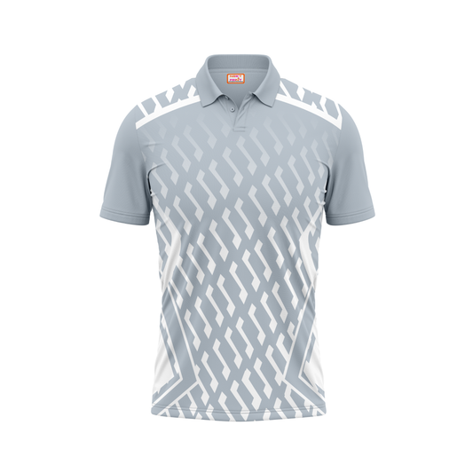 Polo Neck Printed Jersey Grey NP0088