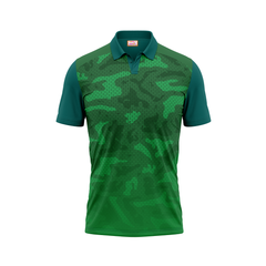 NEXT PRINT Polo Neck Printed Jersey Green NP008