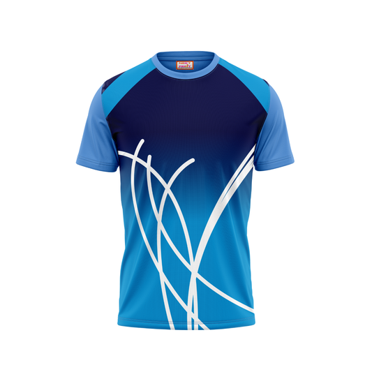 Round Neck Printed Jersey Skyblue NP0090