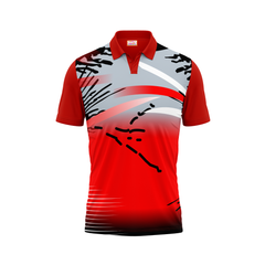 Polo Neck Printed Jersey Red NP0091