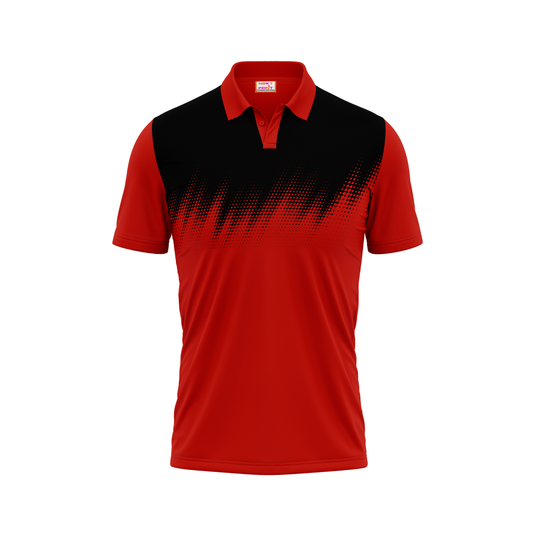 Polo Neck Printed Jersey Red NP0095