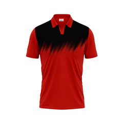 Polo Neck Printed Jersey Red NP0095