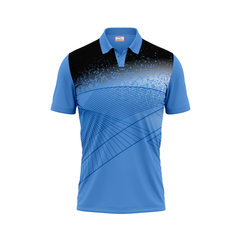 Polo Neck Printed Jersey Sky Blue NP0098