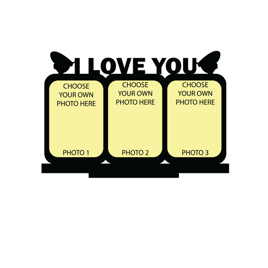 I LOVE YOU THREE IMAGES STAND FRAME