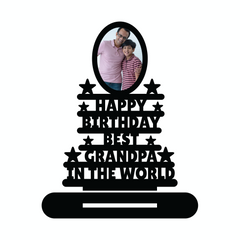 HAPPY BIRTHDAY BEST GRANDPA IN THE WORLD STAND FRAME