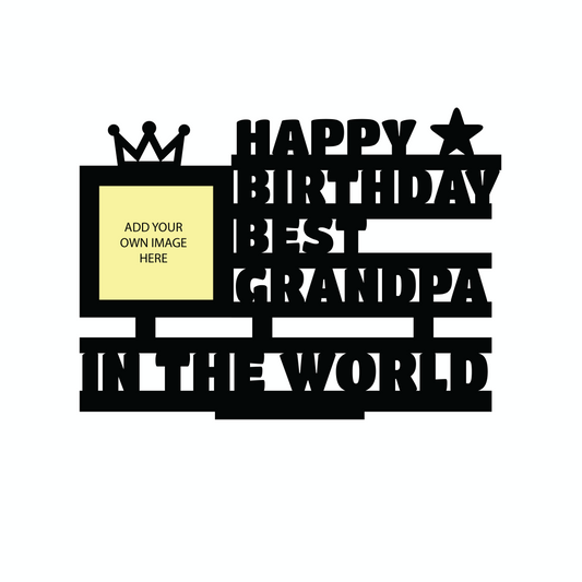 HAPPY BIRTHDAY BEST GRANDPA IN THE WORLD STAND FRAME