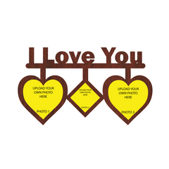 I LOVE YOU TWO DIFFERENT SHAPE IMAGES OF WALLFRAME