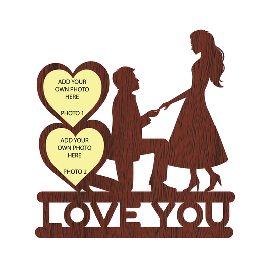 I LOVE YOU DOUBLE HEART SHAPE WALLFRAME