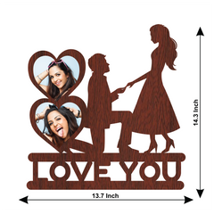I LOVE YOU DOUBLE HEART SHAPE WALLFRAME