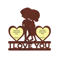 I LOVE YOU DOUBLE HEART SHAPE WALLFRAME
