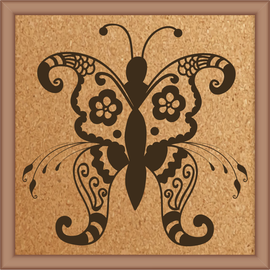 Next Print Laser Engraved Ornamental Floral Element Design