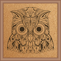 Next Print Laser Engrave Ethnic Abstract Owl Design