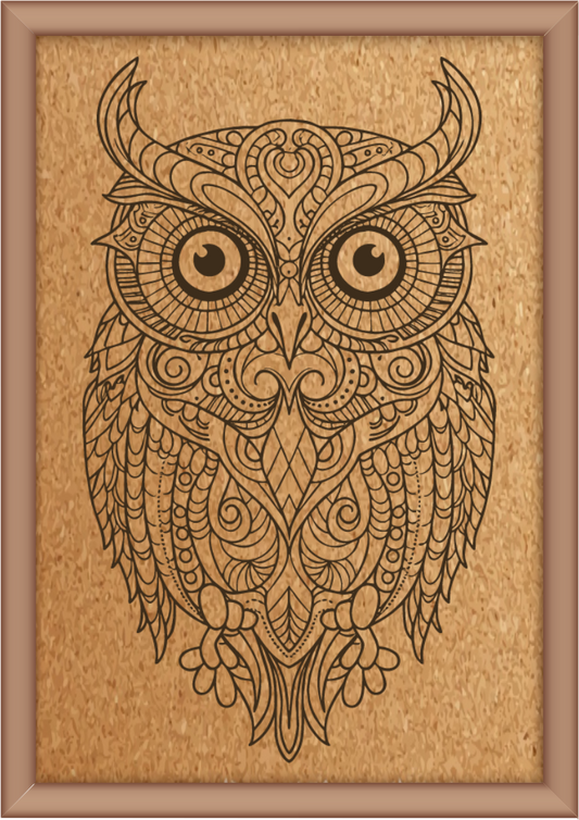 Next Print Laser Engraved Mandala Owl Design