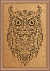 Next Print Laser Engraved Mandala Owl Design