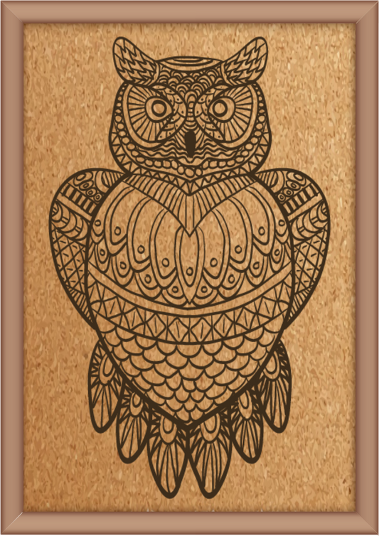 Next Print Laser Engraved Ornamental Owl Design