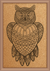 Next Print Laser Engraved Ornamental Owl Design