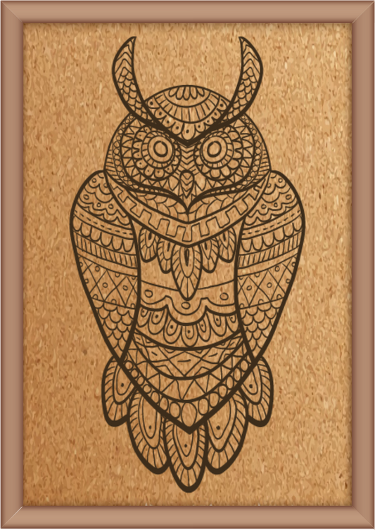 Next Print Laser Engraved Ornamental Owl Design