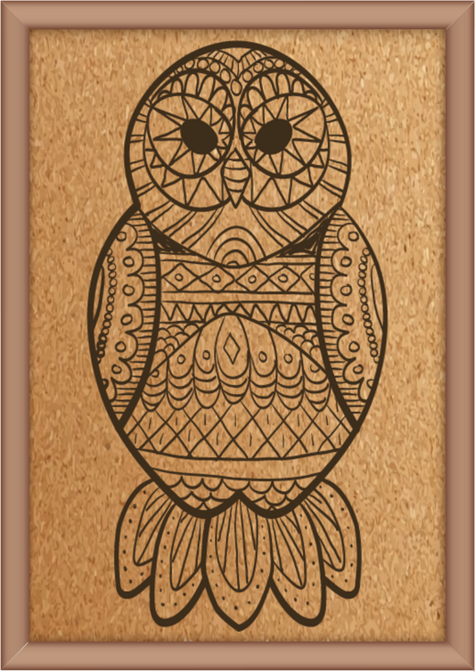 Next Print Laser Engraved Ornamental Owl Design
