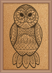 Next Print Laser Engraved Ornamental Owl Design
