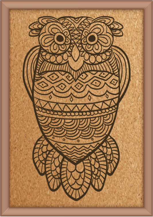 Next Print Laser Engraved Ornamental Owl Design