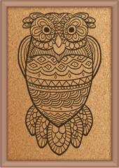Next Print Laser Engraved Ornamental Owl Design