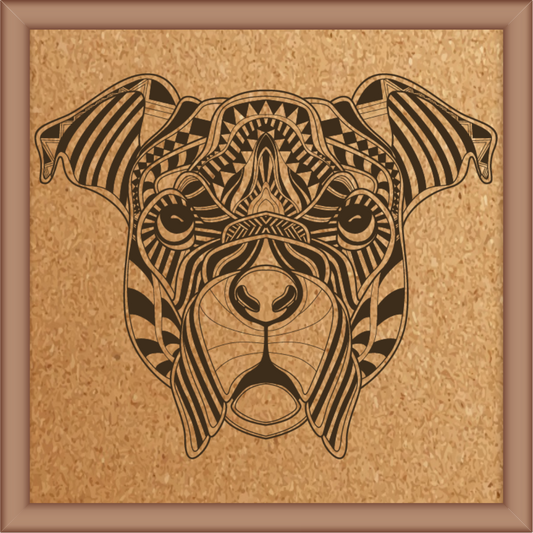 Next Print Laser Engrave Ethnic Abstract Dog Design