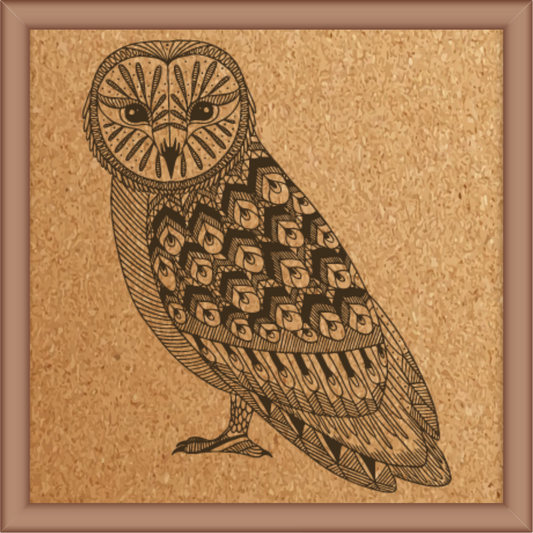 Next Print Laser Engrave Ornamental Owl Design