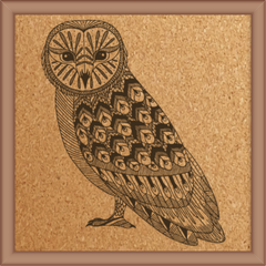 Next Print Laser Engrave Ornamental Owl Design