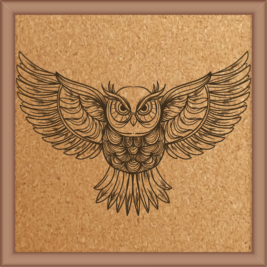 Next Print Laser Engrave Ornamental Owl Design