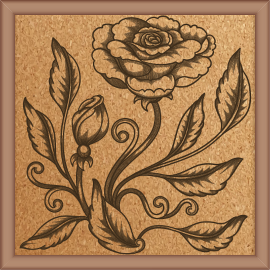 Next Print Laser Engrave Ornamental Flower Design