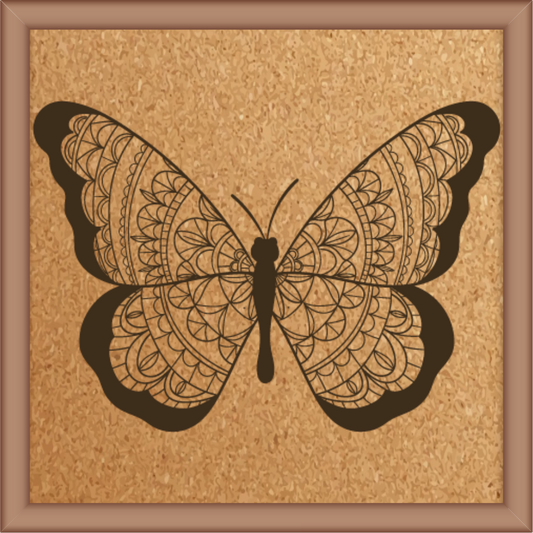 Next Print Laser Engrave Ornamental Butterfly Design