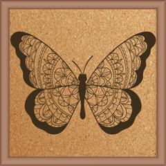 Next Print Laser Engrave Ornamental Butterfly Design