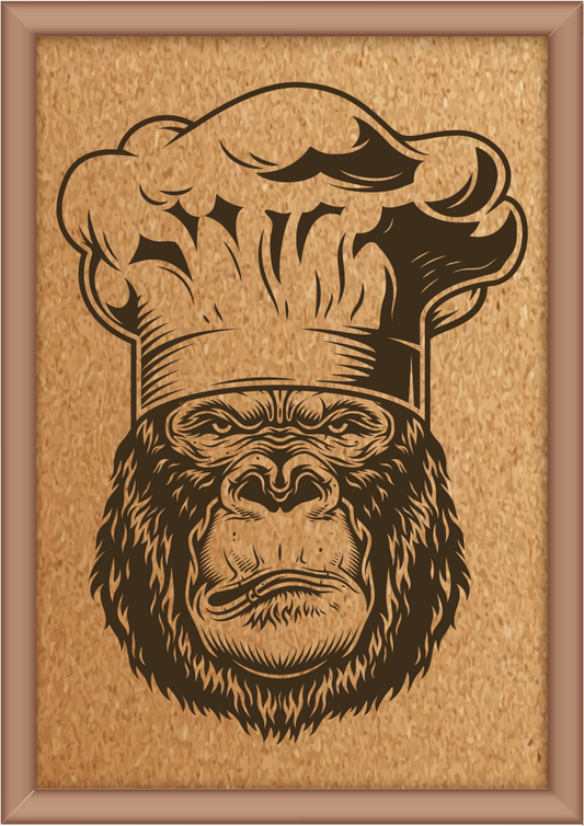 Next Print Laser Engraved Chef Gorilla Design