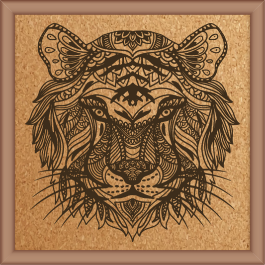 Next Print Laser Engrave Ornamental Tiger Design