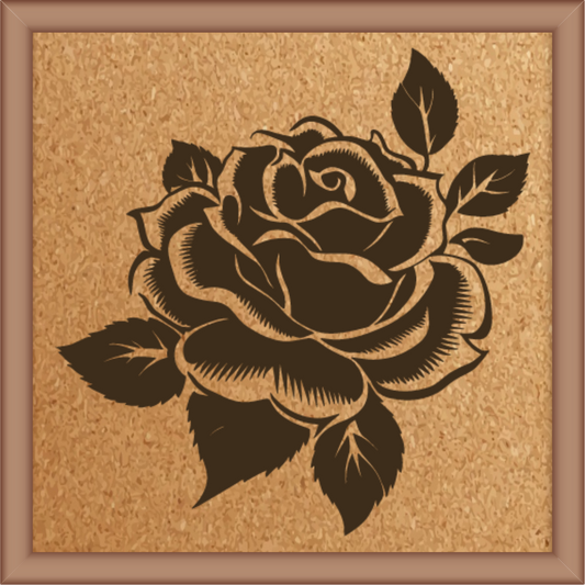 Next Print Laser Engrave Ornamental Rose Design