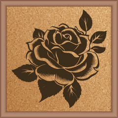 Next Print Laser Engrave Ornamental Rose Design