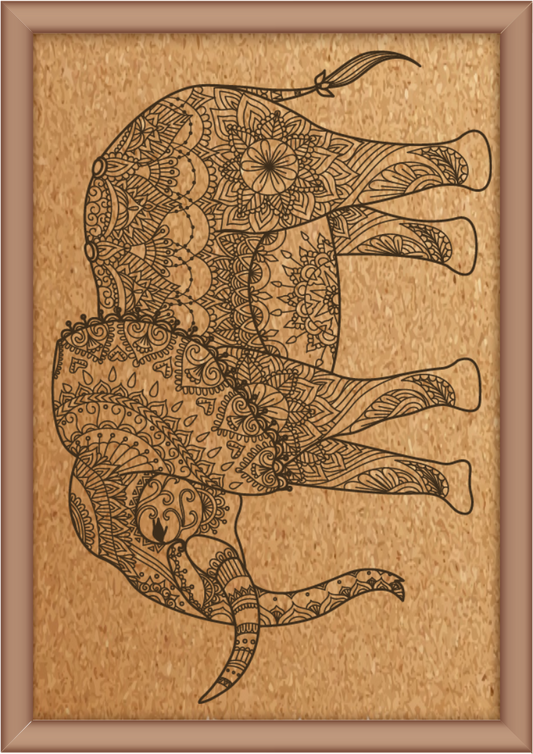 Next Print Laser Engraved Ornamental Elephant Design