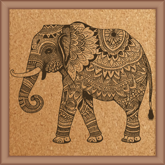 Next Print Laser Engrave Ornamental Elephant Design