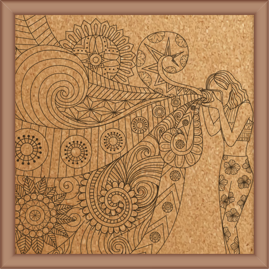 Next Print Laser Engrave Ornamental Girl Design