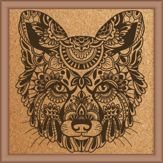 Next Print Laser Engrave Fox Mandala Design