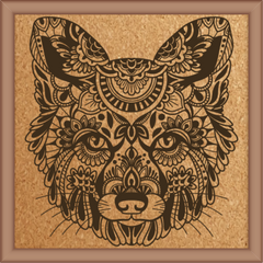 Next Print Laser Engrave Fox Mandala Design
