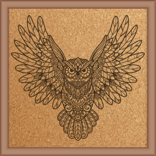 Next Print Laser Engrave Owl Mandala Design