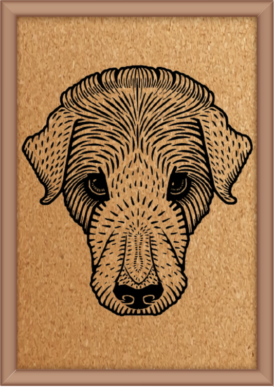 Next Print Laser Engraved Vintage dog black linocut Design